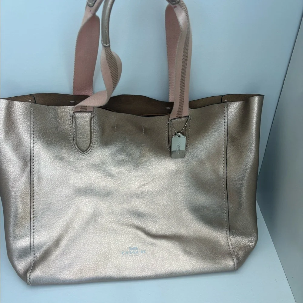 Coach Rose Gold Metallic Tote - Picture 1 of 2